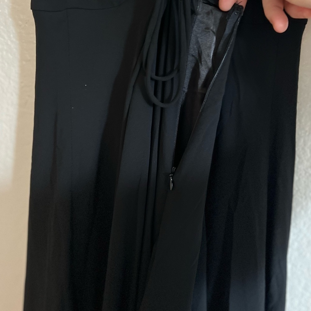 NWOT Romantically Speaking Black Cowl Lace-Up Maxi Dress - Picture 4 of 6